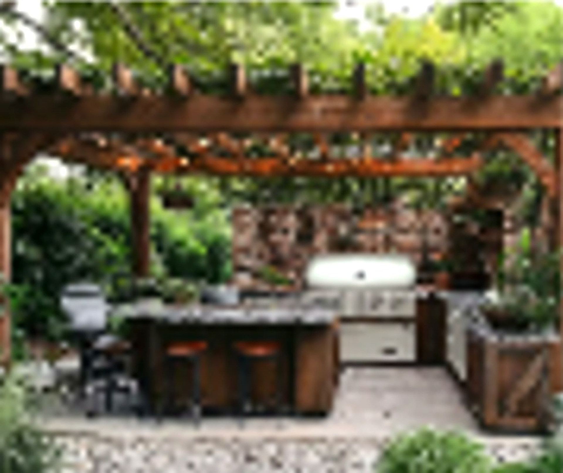 Integrated built-in stainless barbecue grill