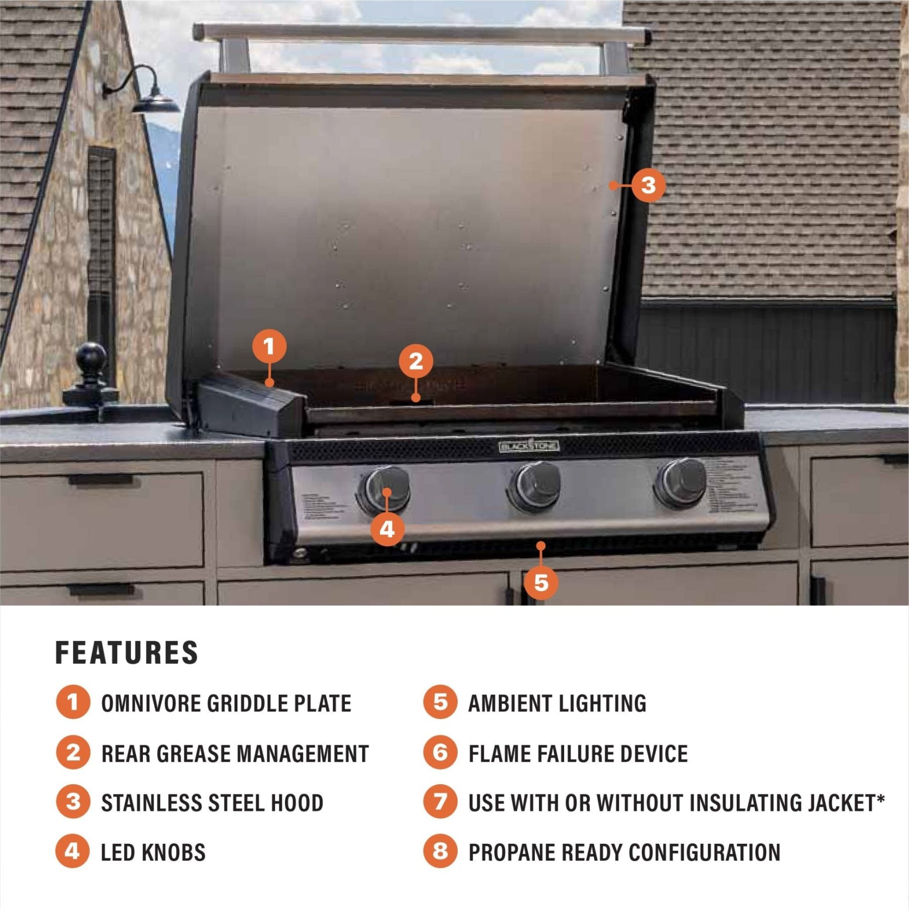 28" Drop-in Griddle with Hood (Propane) - additional product image