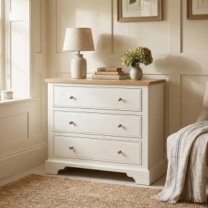 Amberley 3 Chest of Drawers in Warm White