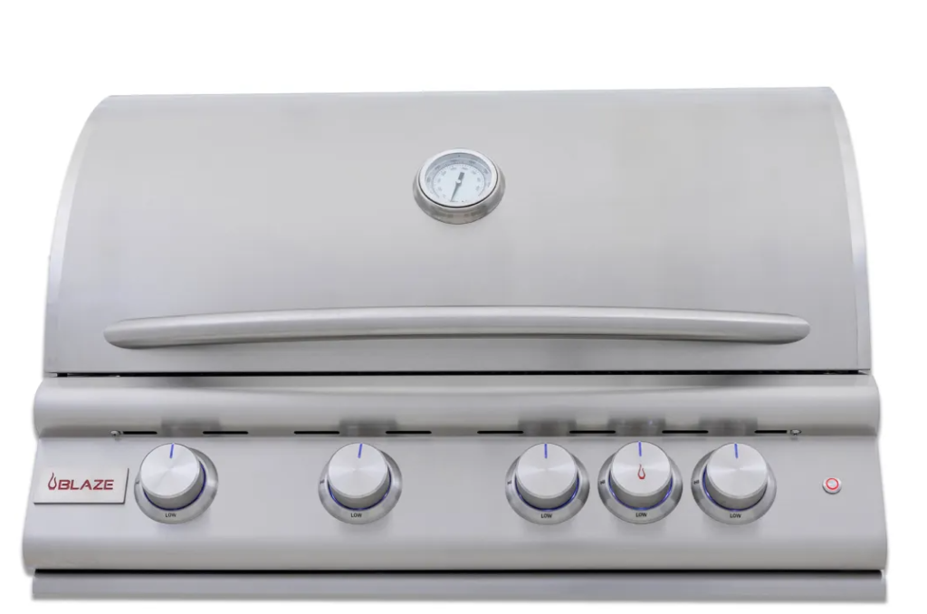 Blaze 32 Inch 4 Burner Premium LTE+ Gas Grill with Rear Burner and Built in Ligh…