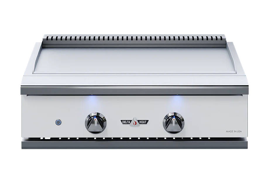 Delta Heat 32-Inch Built-In Natural Gas Teppanyaki Griddle - White Control Panel - DHTG32-WN