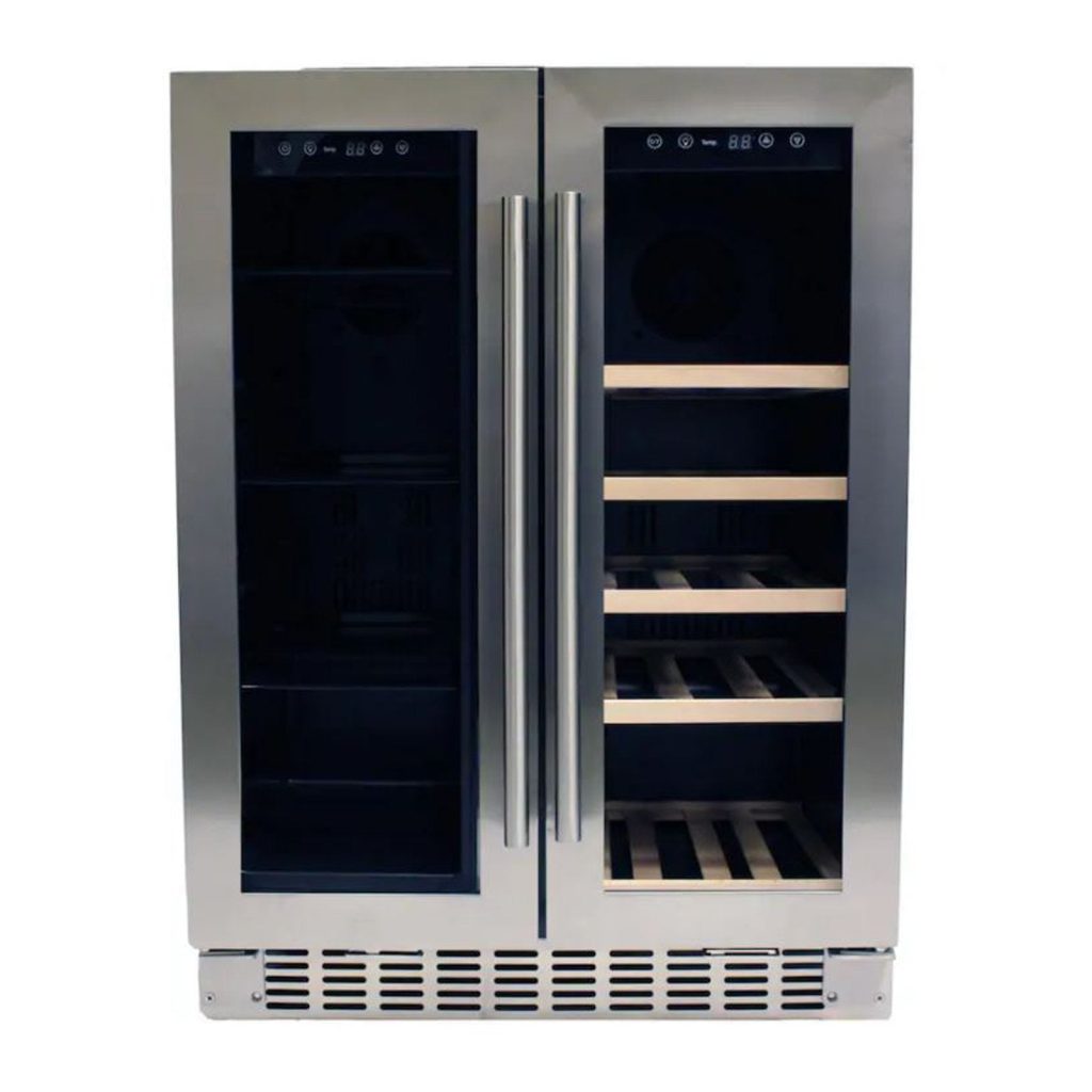 Azure 24 Inch Dual Zone Beverage or Wine Center w/ Stainless Steel Trim Glass Do…