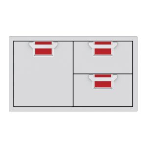 Aspire by Hestan 36-Inch Double Drawer and Storage Door Combination (Matador Red) - AESDR36-RD