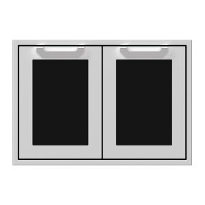 Hestan 30-Inch Double Access Doors w/ Recessed Marquise Accented Panels in Black - AGAD30-BK