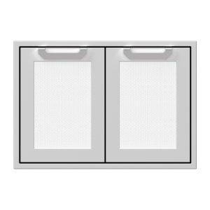 Hestan 30-Inch Double Access Doors w/ Recessed Marquise Accented Panels in White - AGAD30-WH