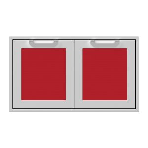 Hestan 36-Inch Double Access Doors w/ Recessed Marquise Accented Panels in Red - AGAD36-RD
