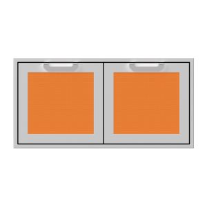 Hestan 42-Inch Double Access Doors w/ Recessed Marquise Accented Panels in Orange - AGAD42-OR