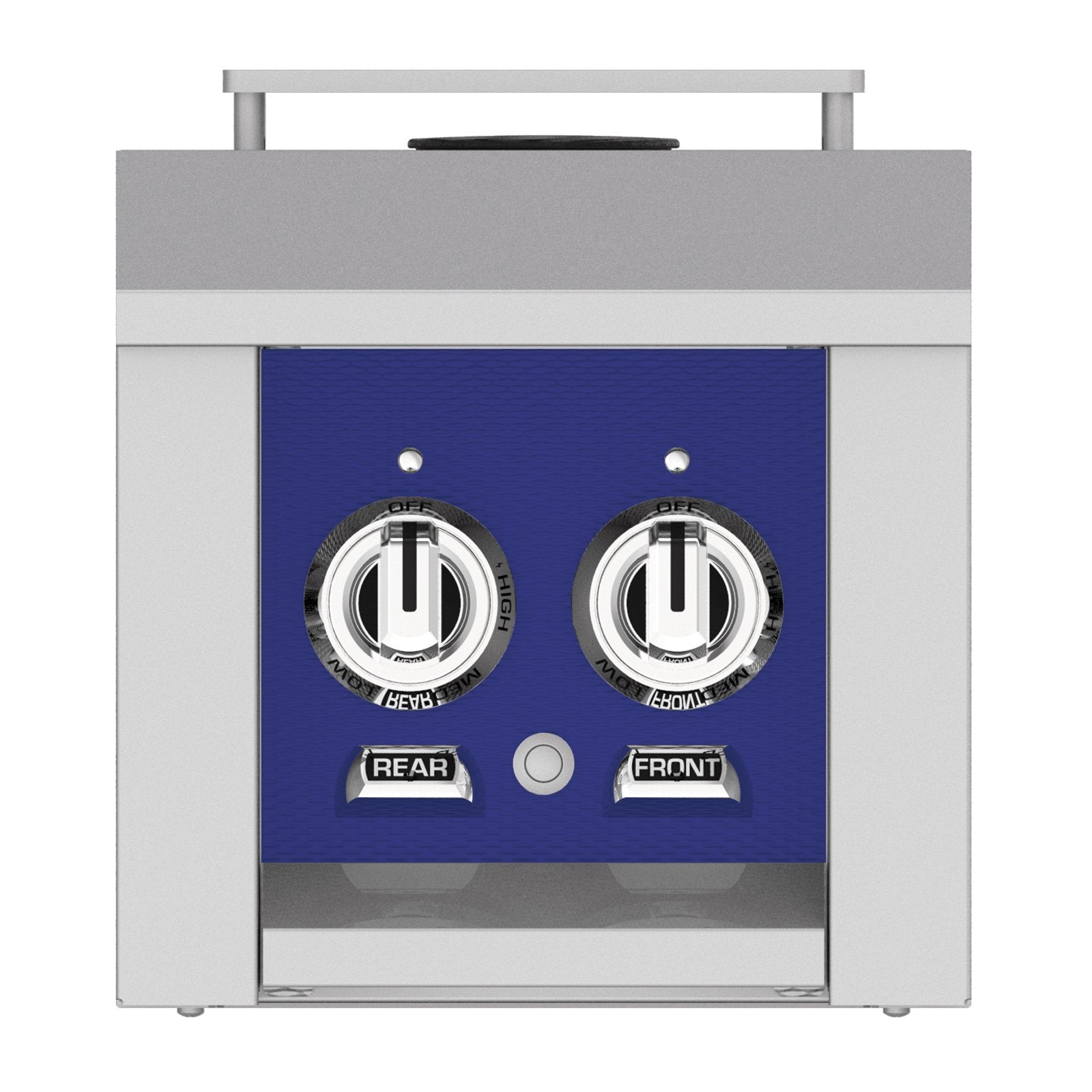 Hestan 12-Inch Natural Gas Built-In/Cart Mounted Double Side Burner in Blue - AGB122-NG-BU