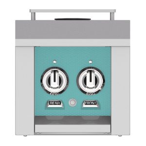 Hestan 12-Inch Natural Gas Built-In/Cart Mounted Double Side Burner in Turquoise - AGB122-NG-TQ