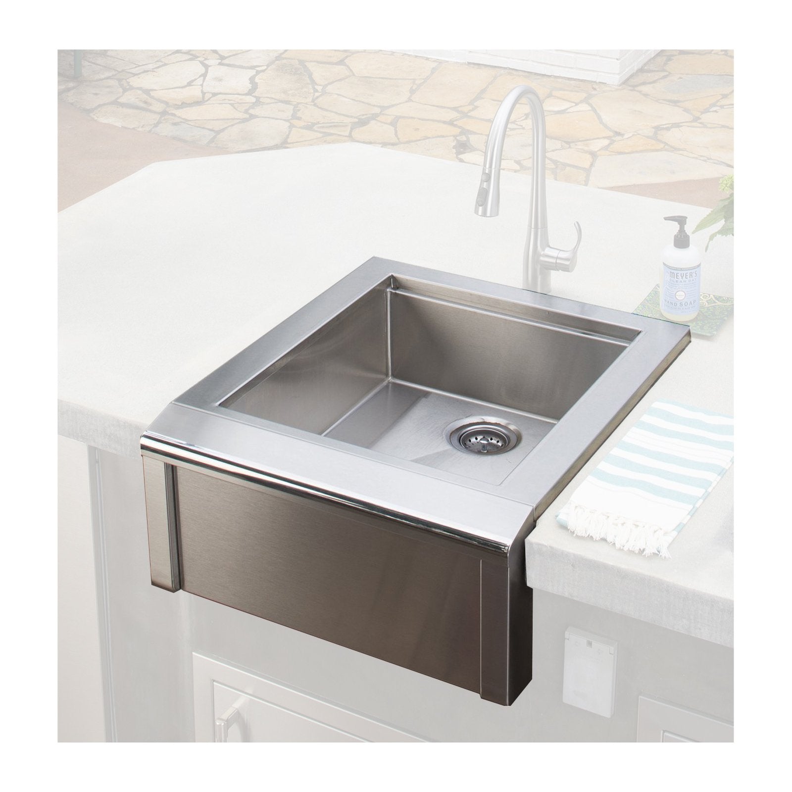 Alfresco 24-Inch Built-In Bartender & Sink System (No Faucet Included) - AGBC-24