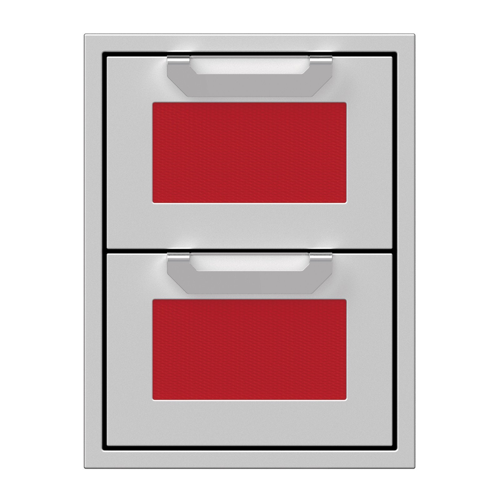 Hestan 16-Inch Double Drawers w/ Recessed Marquise Accented Panels in Red - AGDR16-RD