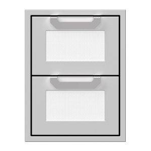 Hestan 16-Inch Double Drawers w/ Recessed Marquise Accented Panels in White - AGDR16-WH