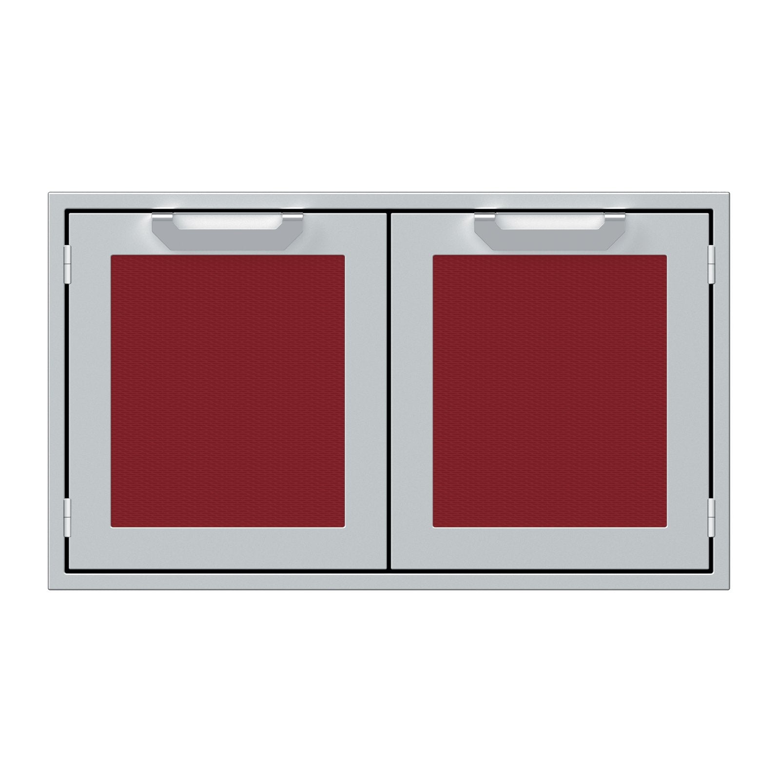 Hestan 36-Inch Double Door Sealed Pantry Storage w/ Recessed Marquise Accented Panels in Burgundy - AGLP36-BG