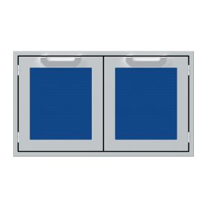 Hestan 36-Inch Double Door Sealed Pantry Storage w/ Recessed Marquise Accented Panels in Blue - AGLP36-BU