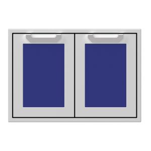 Hestan 30-Inch Double Access Door Propane Tank and Storage Cabinet w/ Recessed Marquise Accent Panel in Blue - AGSD30-BU