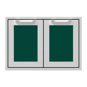 Hestan 30-Inch Double Access Door Propane Tank and Storage Cabinet w/ Recessed Marquise Accent Panel in Green - AGSD30-GR