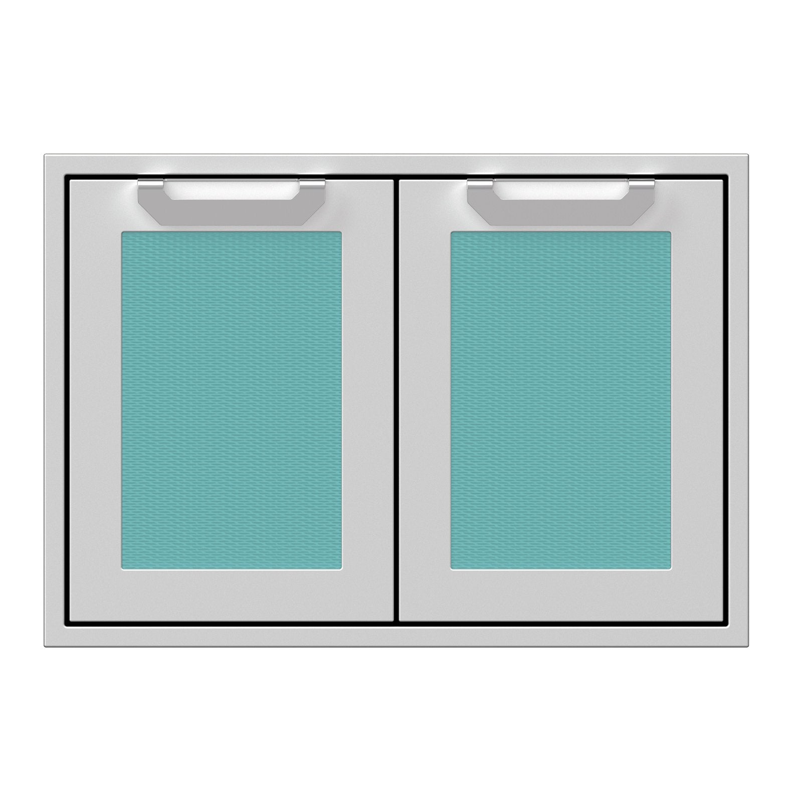 Hestan 30-Inch Double Access Door Propane Tank and Storage Cabinet w/ Recessed Marquise Accent Panel in Turquoise - AGSD30-TQ