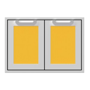 Hestan 30-Inch Double Access Door Propane Tank and Storage Cabinet w/ Recessed Marquise Accent Panel in Yellow - AGSD30-YW