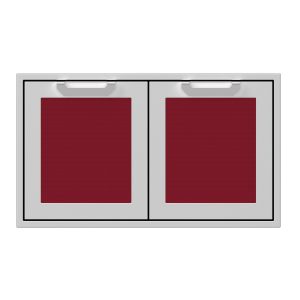 Hestan 36-Inch Double Access Door Propane Tank and Storage Cabinet w/ Recessed Marquise Accent Panel in Burgundy - AGSD36-BG