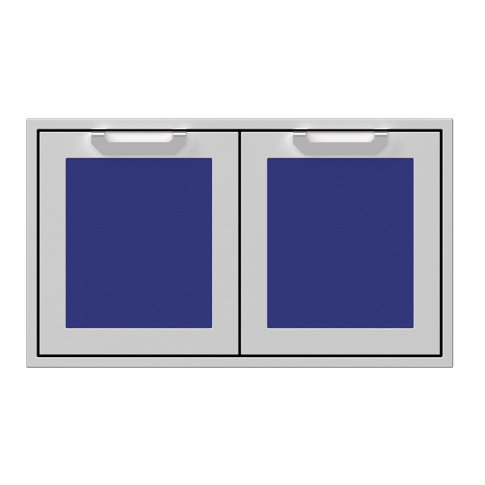 Hestan 36-Inch Double Access Door Propane Tank and Storage Cabinet w/ Recessed Marquise Accent Panel in Blue - AGSD36-BU
