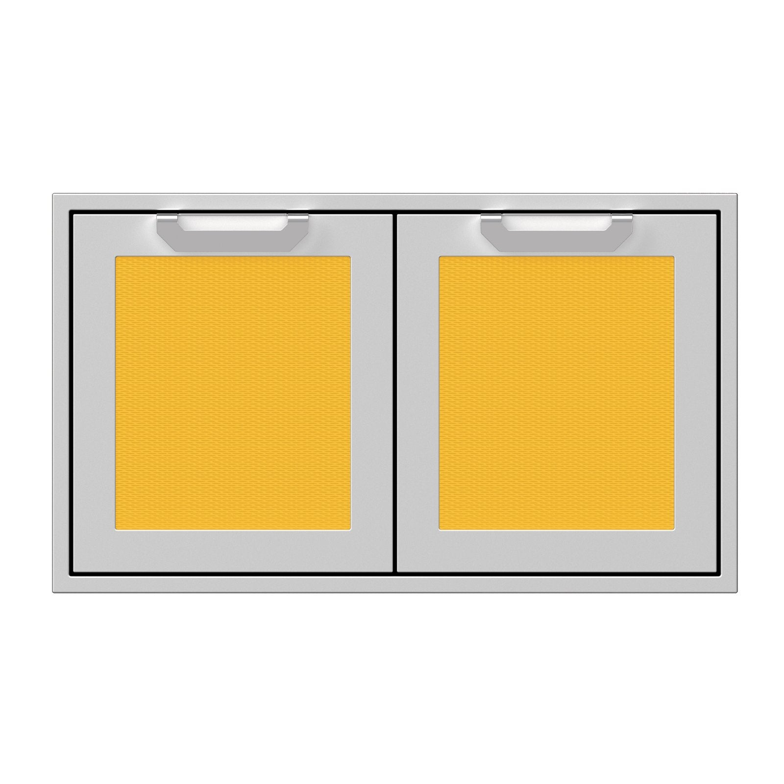 Hestan 36-Inch Double Access Door Propane Tank and Storage Cabinet w/ Recessed Marquise Accent Panel in Yellow - AGSD36-YW