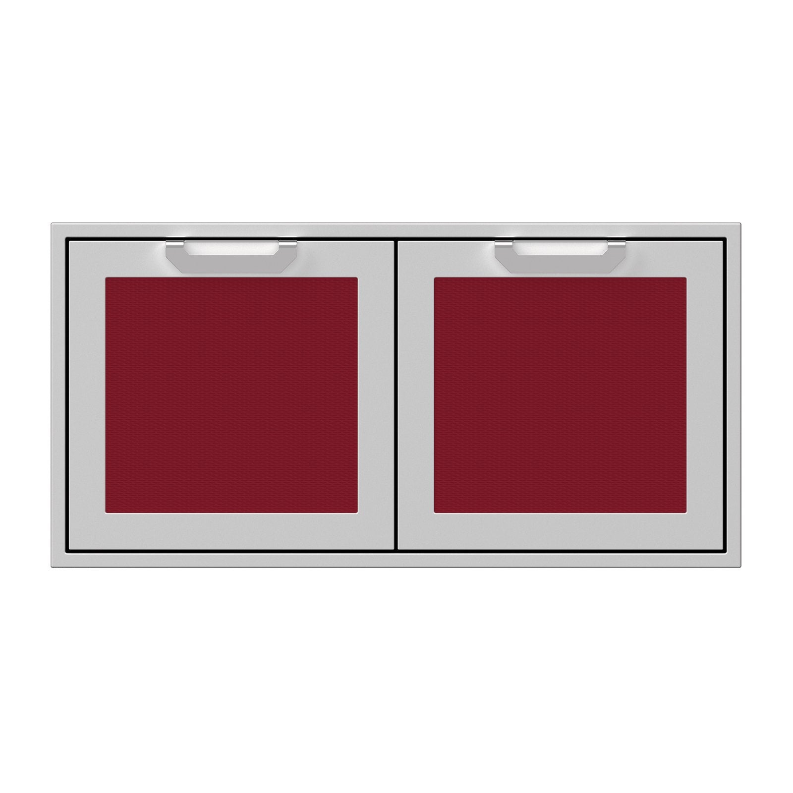 Hestan 42-Inch Double Access Door Propane Tank and Storage Cabinet w/ Recessed Marquise Accent Panel in Burgundy - AGSD42-BG