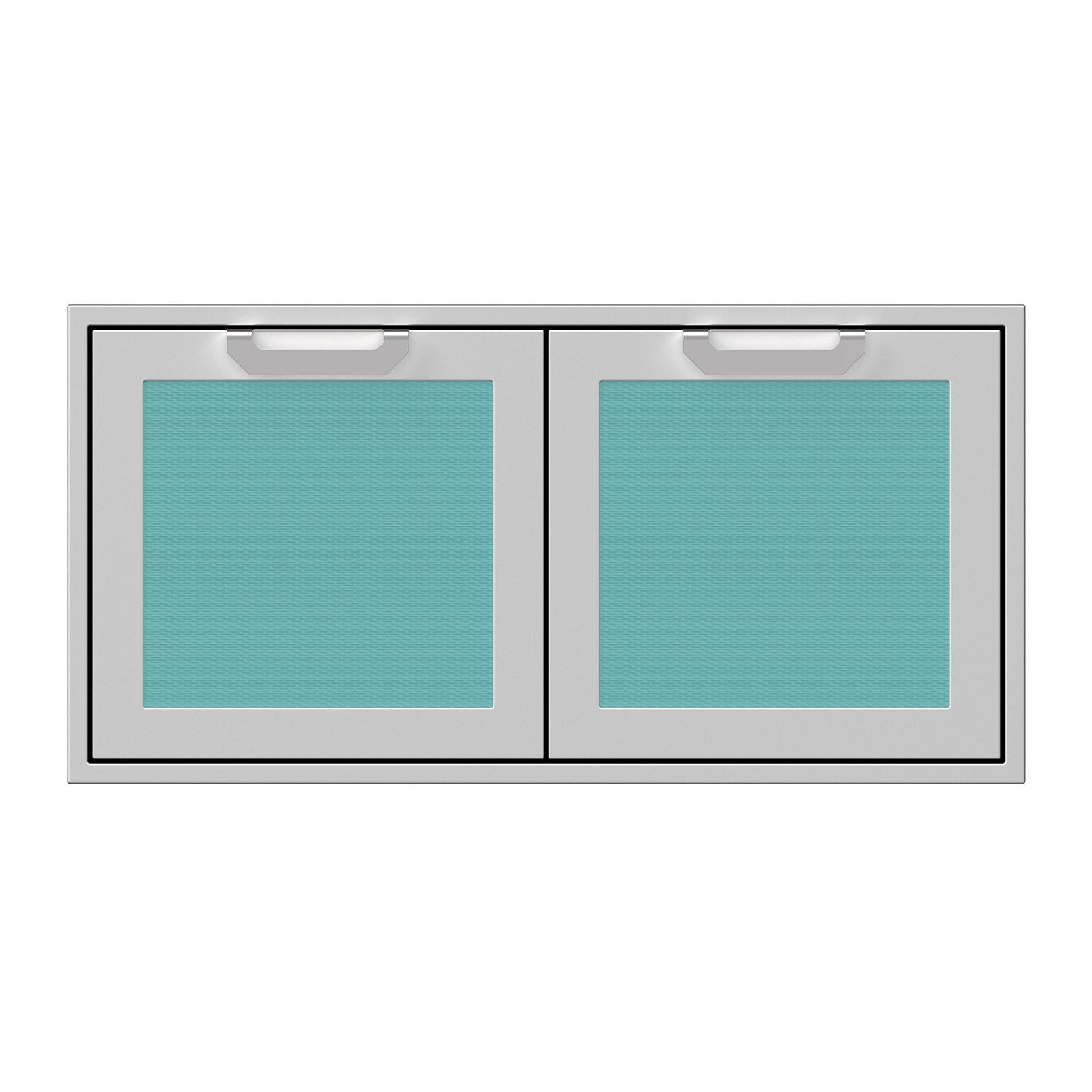 Hestan 42-Inch Double Access Door Propane Tank and Storage Cabinet w/ Recessed Marquise Accent Panel in Turquoise - AGSD42-TQ