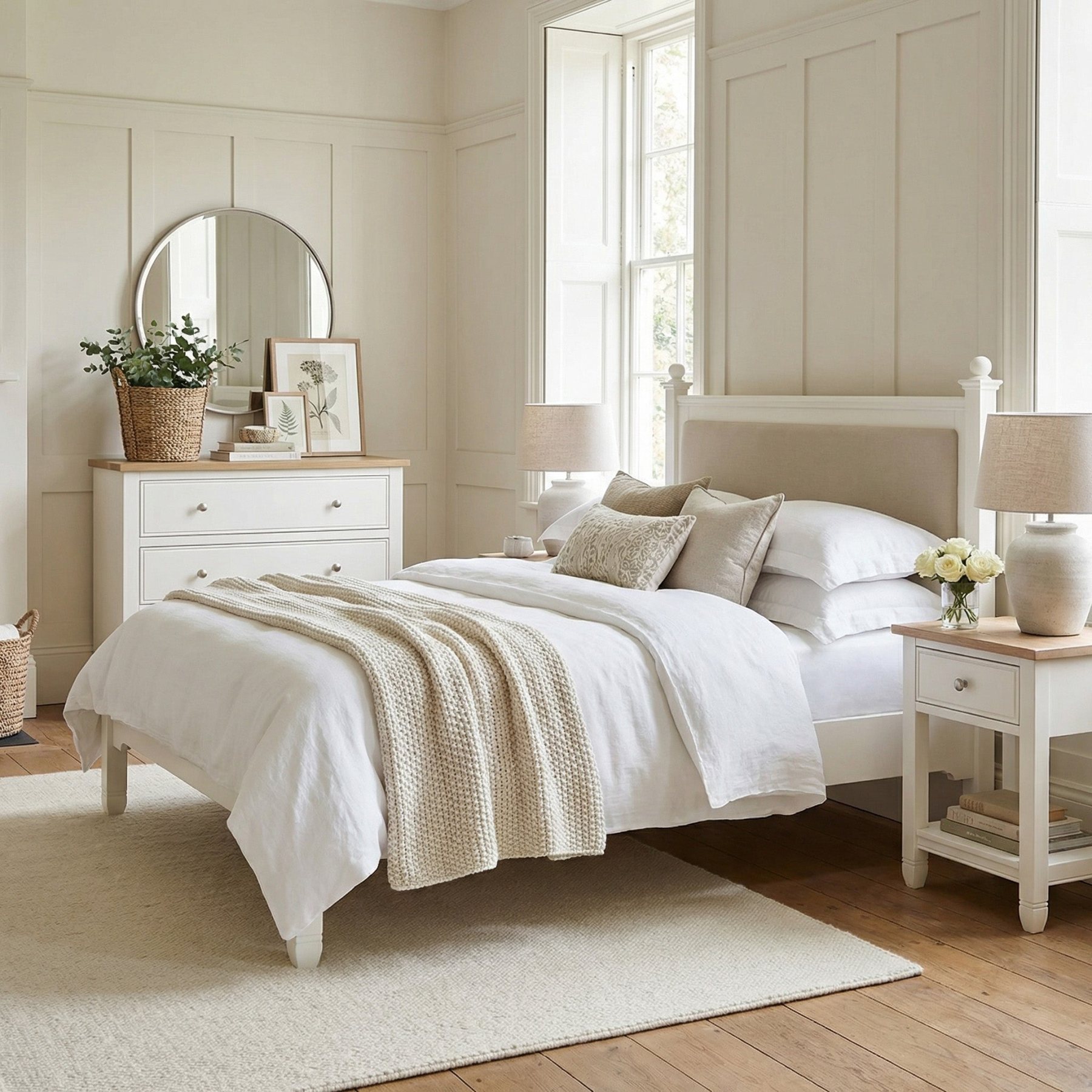 Amberley 4ft 6" Double Bed Frame in Warm White
