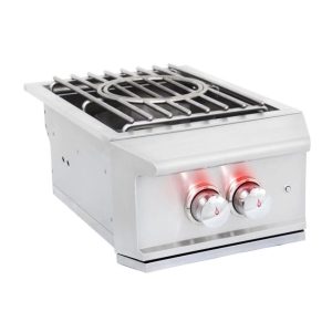 Blaze Professional LUX Propane Gas Built-In Power Burner with Wok Ring, Lighted Knobs and Lid - BLZ-PROPB-LP