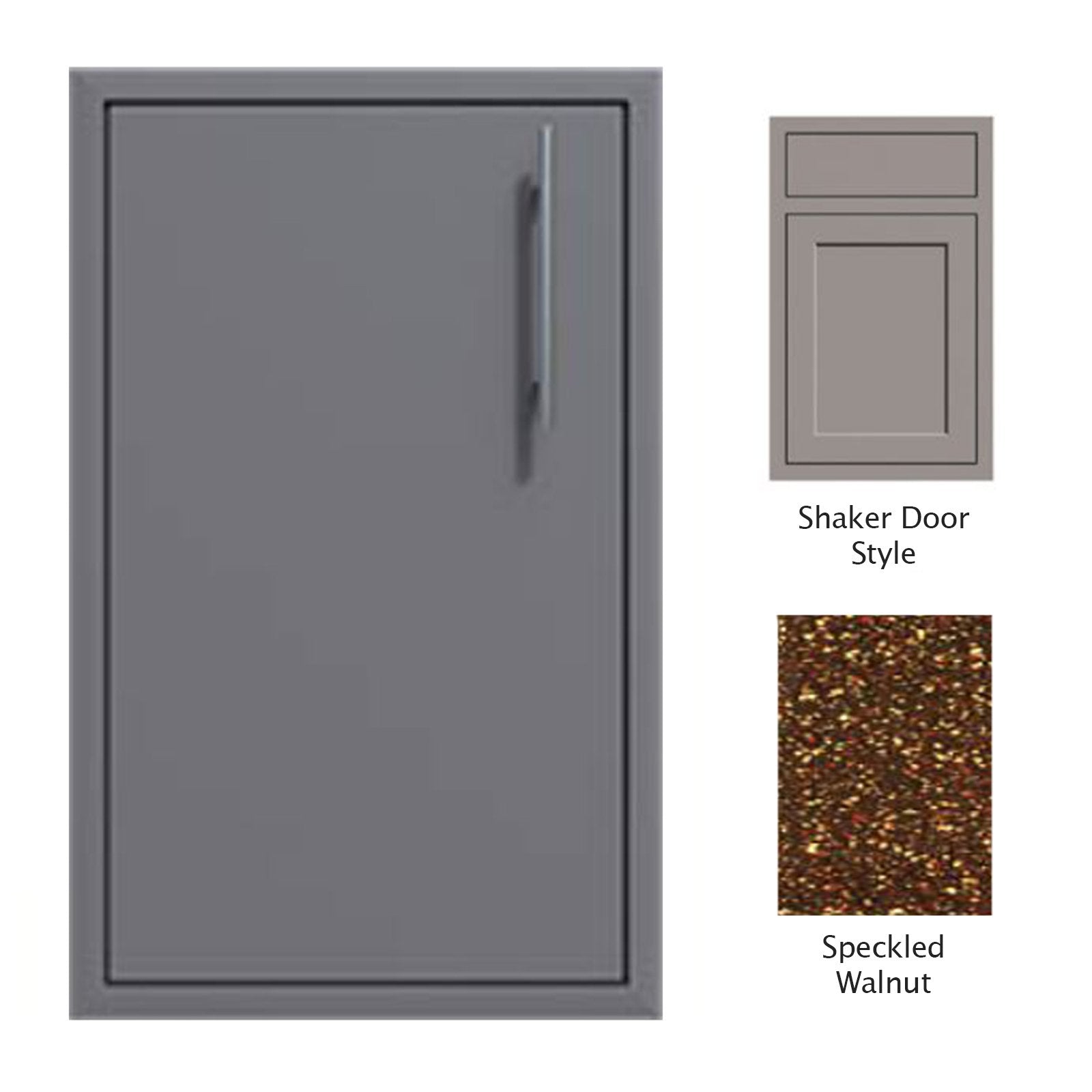Canyon Series Shaker Style 18"w by 29"h Single Door Enclosure w/ Adj. Shelf (Left Hinge) In Speckled Walnut
