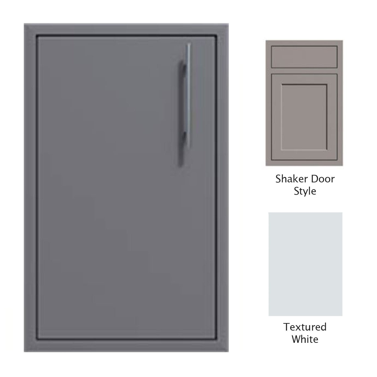 Canyon Series Shaker Style 18"w by 29"h Single Door Enclosure w/ Adj. Shelf (Left Hinge) In Textured White