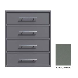 Canyon Series 18"w by 29"h 4 Storage Drawer Enclosure, Fully-Extensible In Grey Glimmer - CAN003-F01-TexturedGreyGlimmer