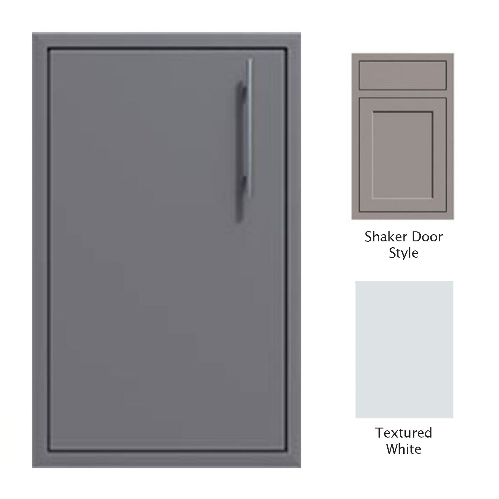Canyon Series Shaker Style 24"w by 29"h Single Door Enclosure w/ Adj. Shelf (Left Hinge) In Textured White