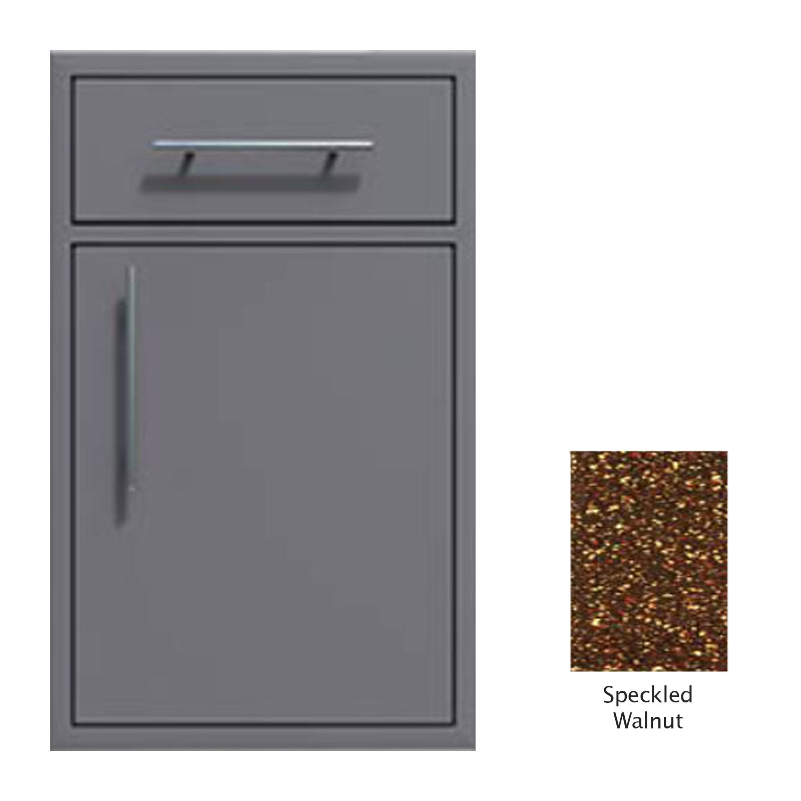 Canyon Series 24"w by 29"h Single Door, Drawer Enclosure w/ Adj. Shelf (Right Hinge) In Speckled Walnut - CAN005-F01-RghtHng-SpeckWalnut