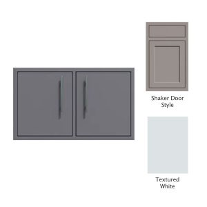 Canyon Series Shaker Style 30"w by 18"h Under-Grill Double Door Enclosure In Textured White - CAN007-F01-Shaker-TexturedWhite