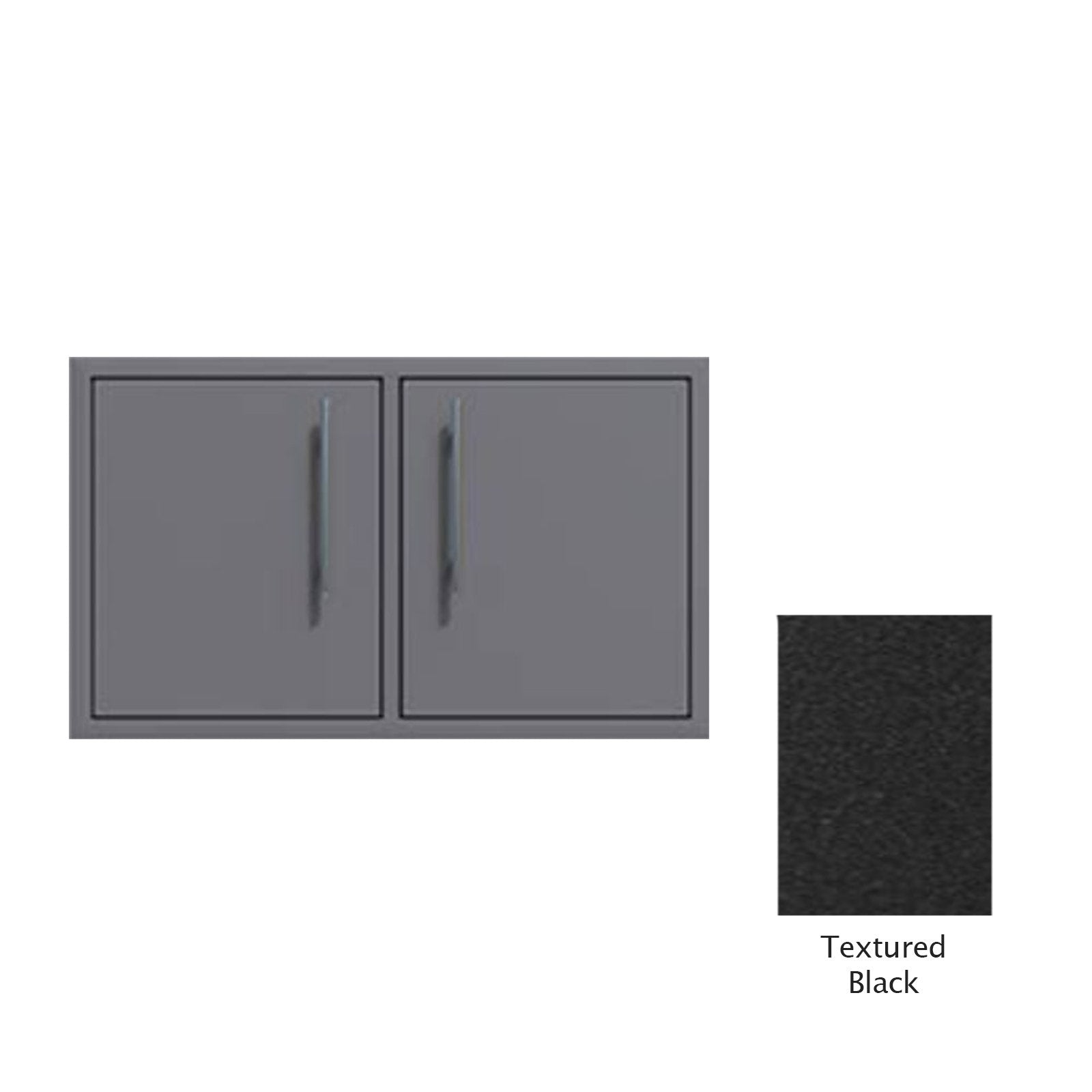 Canyon Series 40"w by 18"h Under-Grill Double Door Enclosure In Textured Black - CAN013-F01-TexturedBlack