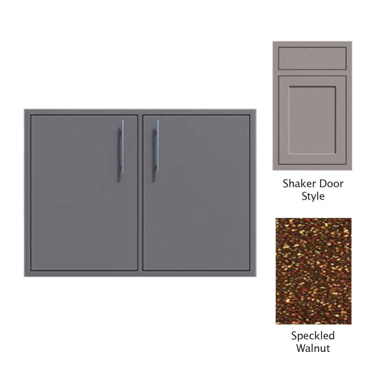 Canyon Series Shaker Style 40"w by 29"h Double Door Enclosure w/ Adj. Shelf In Speckled Walnut - CAN014-F01-Shaker-SpeckWalnut