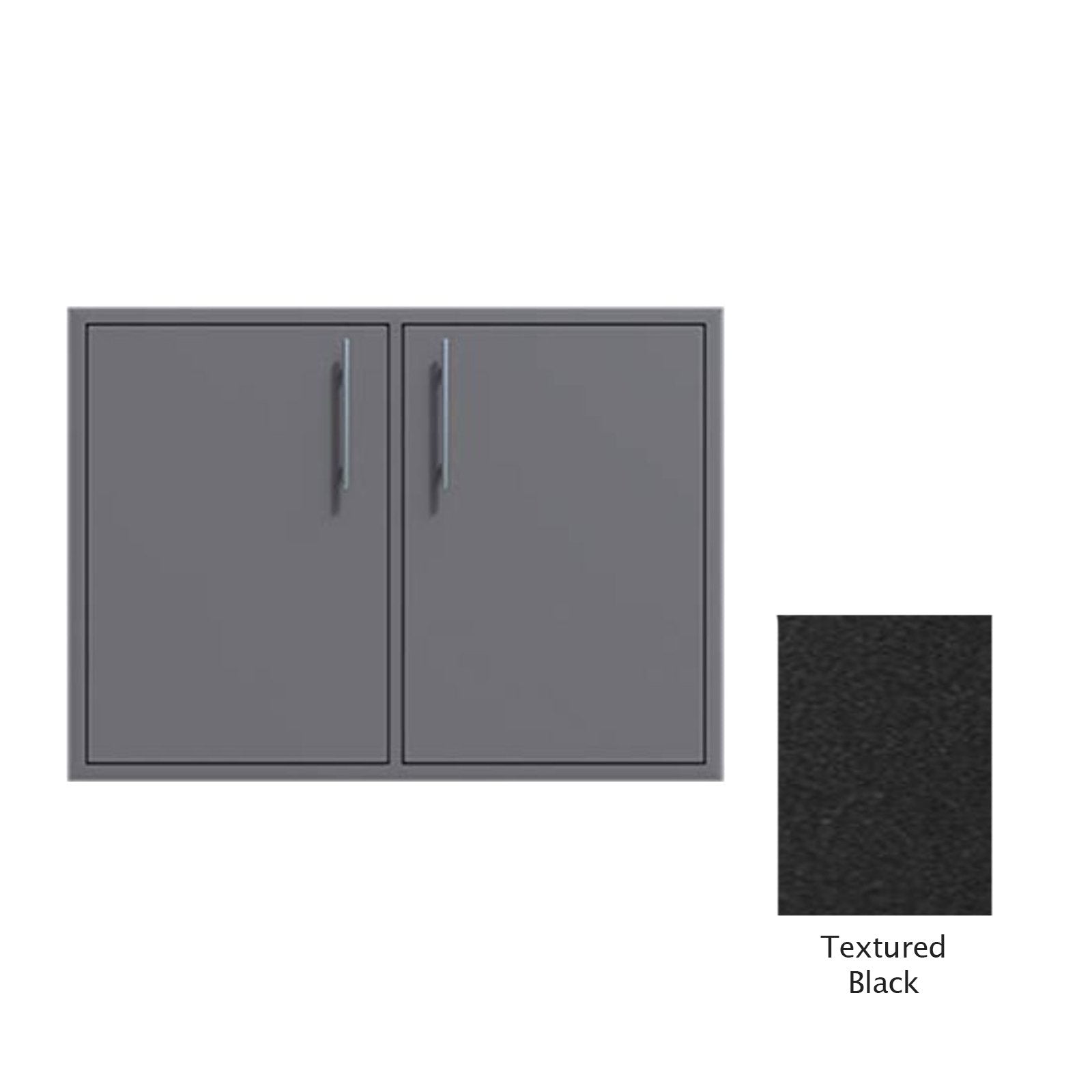 Canyon Series 40"w by 29"h Double Door Enclosure w/ Adj. Shelf In Textured Black - CAN014-F01-TexturedBlack