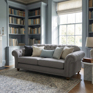 Chesterfield 2 Seat Sofa in Smoke Grey