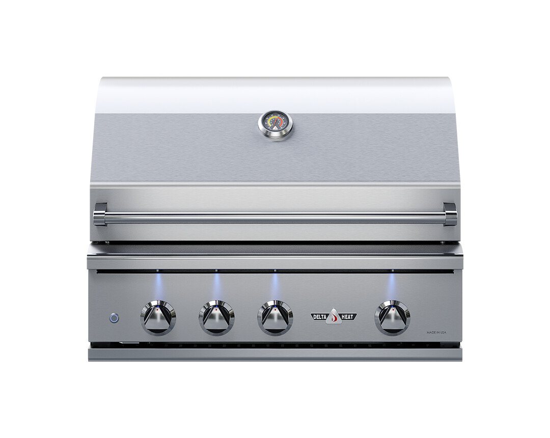 Delta Heat Gas Grill - 32 Inch Silver W/ Rotisserie (R Model)