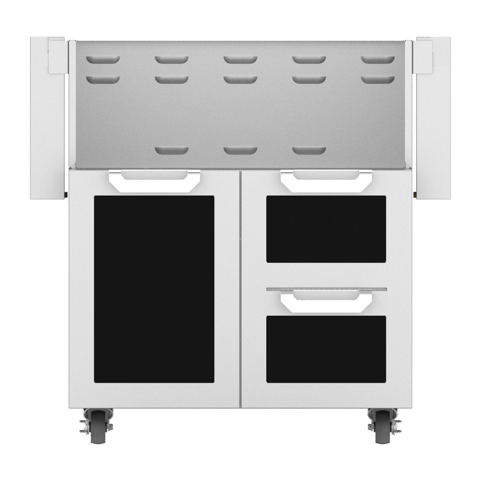 Hestan 30-Inch Double Drawer and Door Grill Cart in Black - GCR30-BK