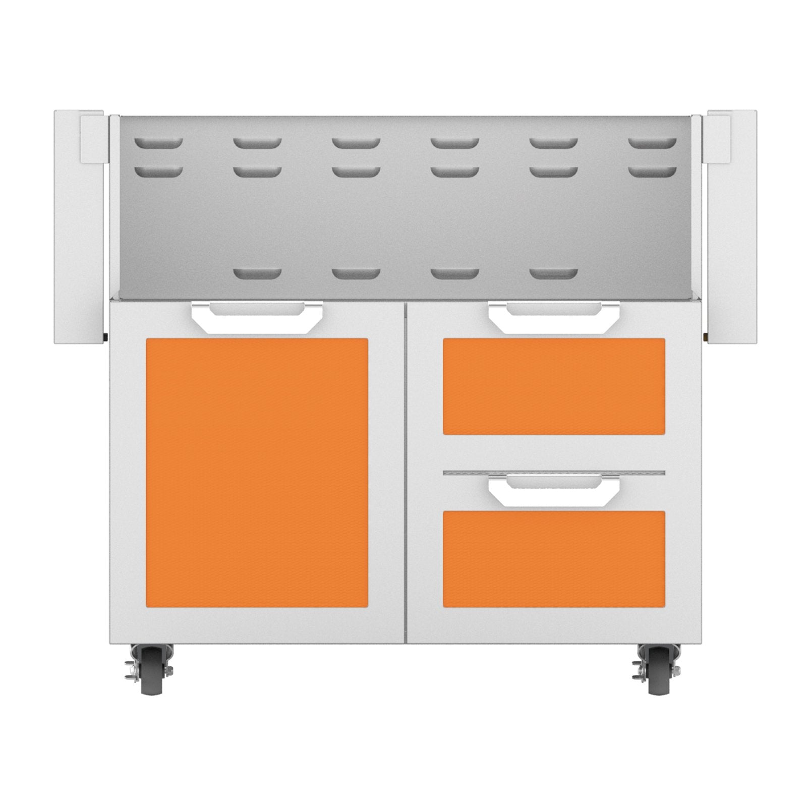 Hestan 36-Inch Double Drawer and Door Grill Cart in Orange - GCR36-OR