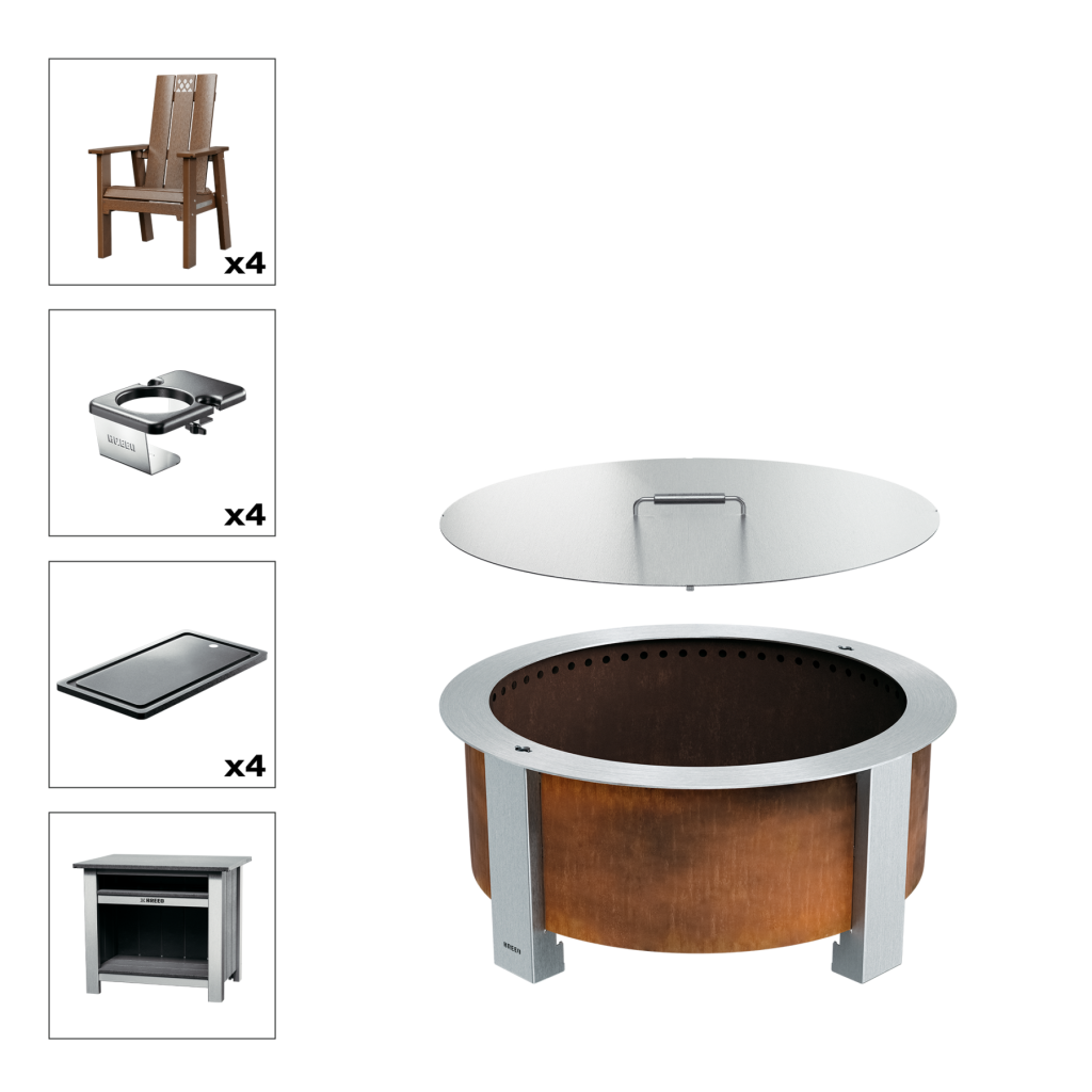Patio Bundle X30 Corten Anitque Mahogany