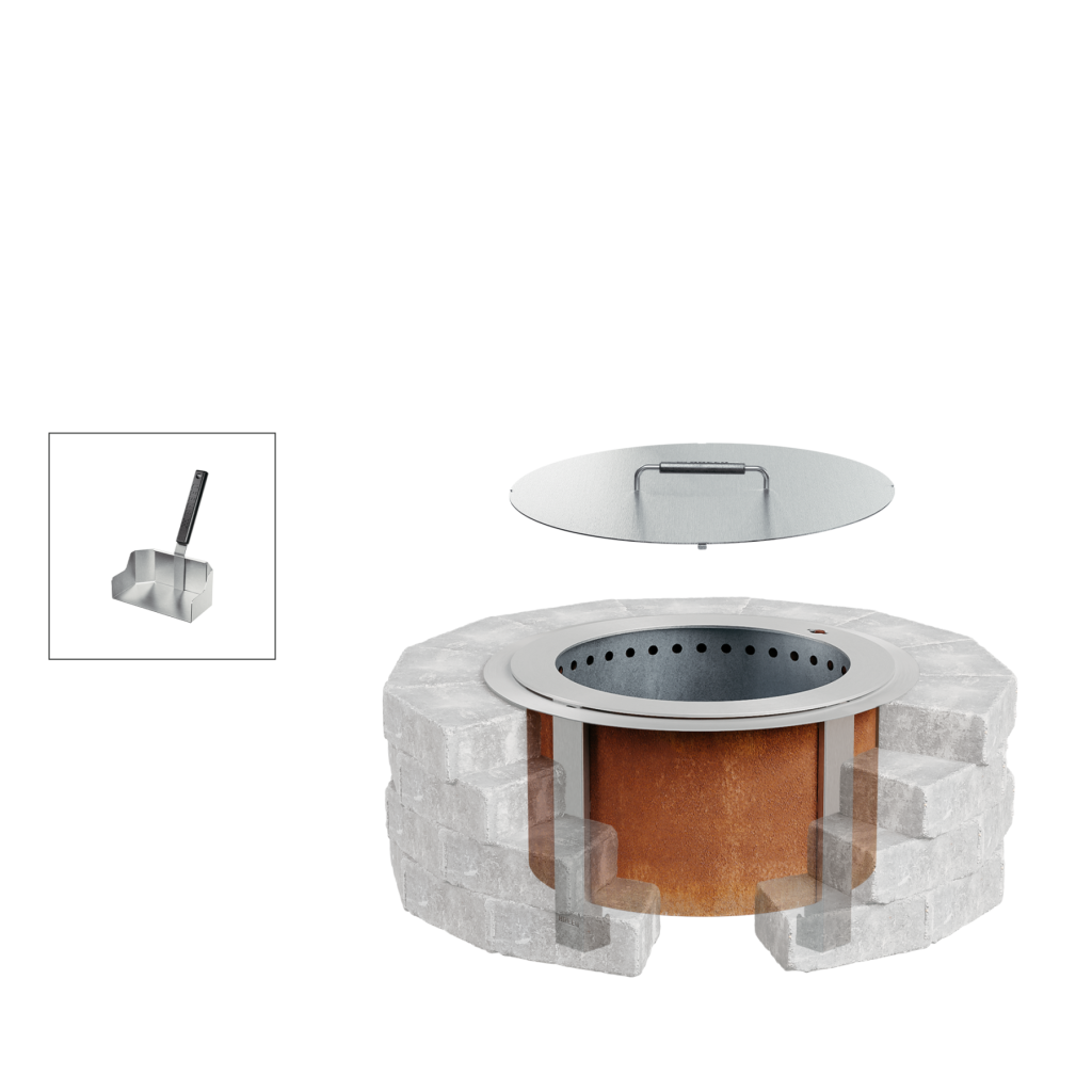 Smokeless Fire Pit Insert Bundle X19 Corten