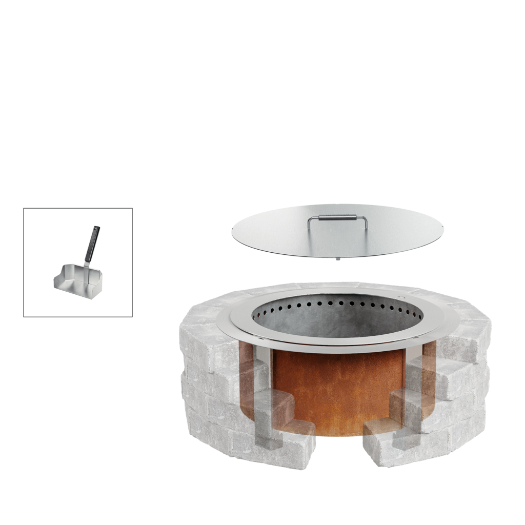Smokeless Fire Pit Insert Bundle X24 Corten