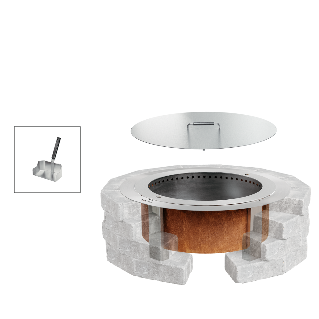 Smokeless Fire Pit Insert Bundle X30 Corten