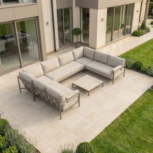 Sorelli U Shape Corner Sofa Set in Oatmeal