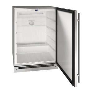 U-Line 24-Inch Stainless Steel Outdoor Refrigerator w/ Reversible Hinge and Door Lock - UORE124-SS31A