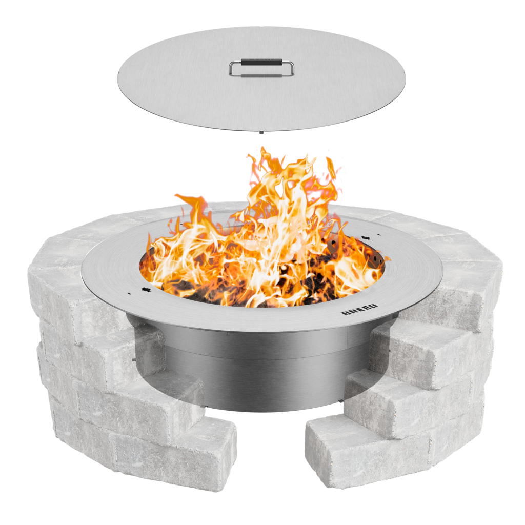 Zentro 30 Round Stainless Surround wLid NewDesign wFire