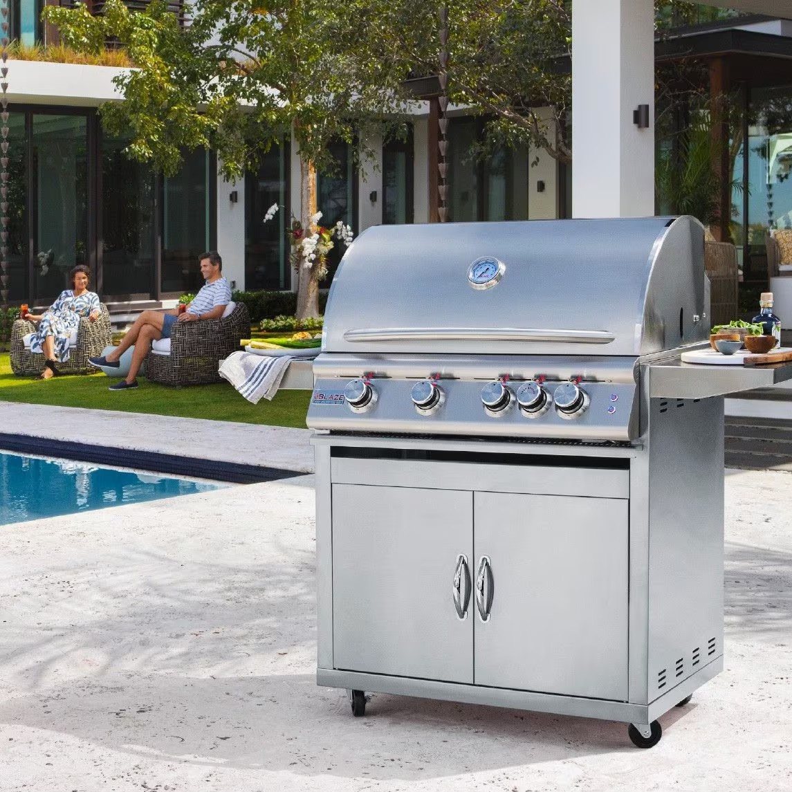 Blaze Professional 44-Inch 4 Burner Built-In Gas Grill With Rear Infrared Burner (Natural Gas)